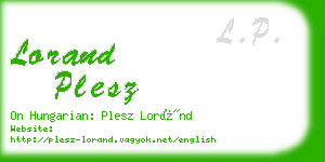 lorand plesz business card